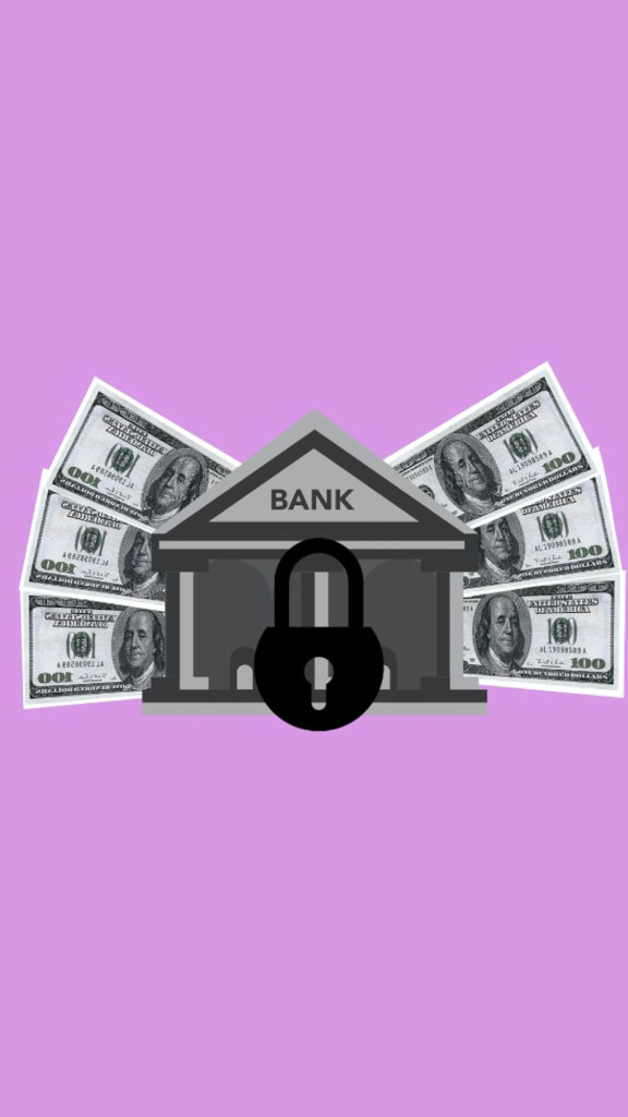 Illustration-of-lock-placed-on-bank-image