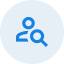 Find people icon (user with magnifying glass) indicating search for users